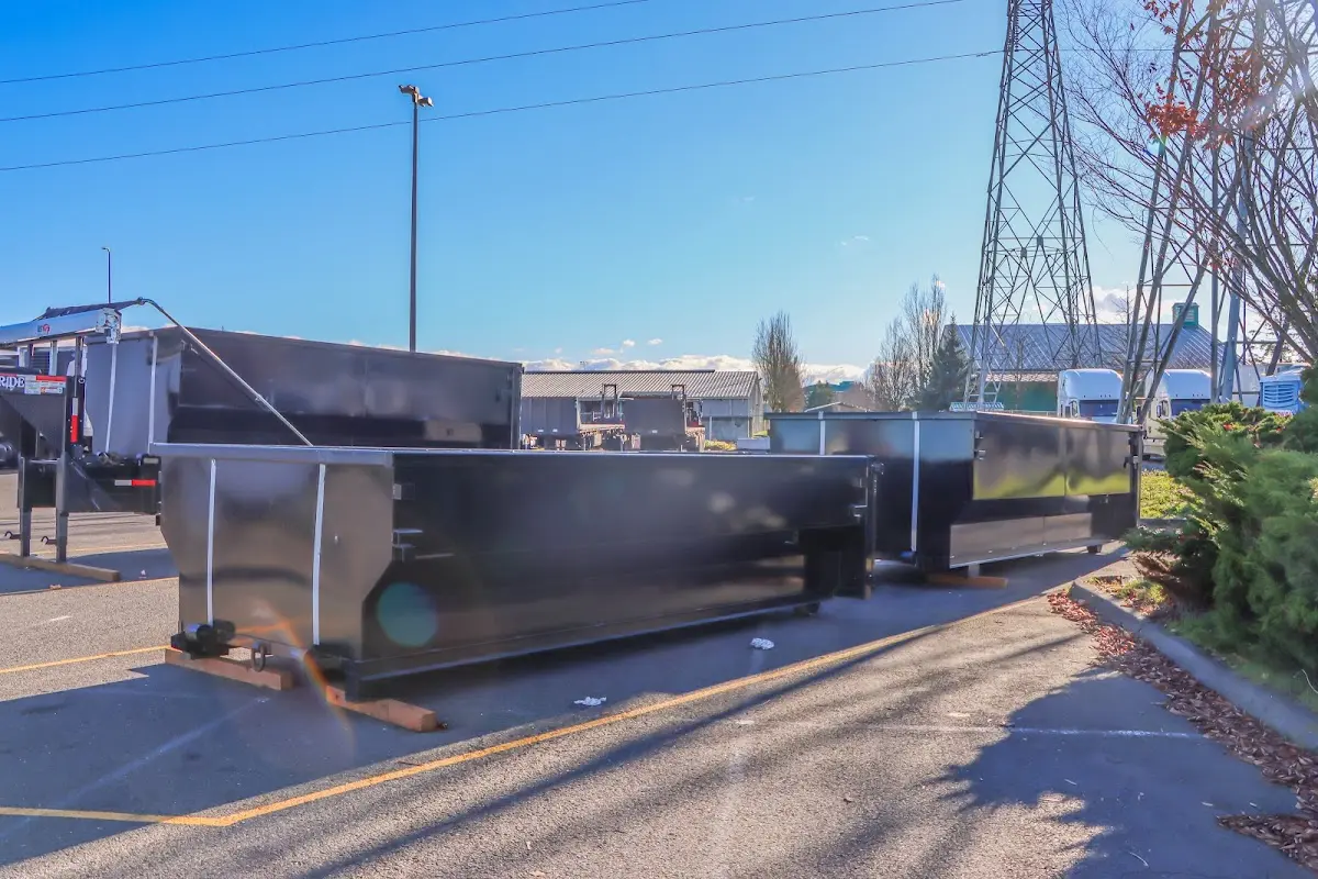 Roll-off dumpster ready for waste disposal at job site for Estate Cleanout Dumpster Rental in Pompano Beach